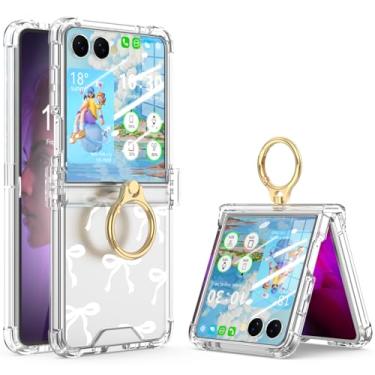 Imagem de DAKORIE Capa transparente para Samsung Galaxy Z Flip 7 com laço de anel, capa protetora para Galaxy Z Flip 7 2025 5G para mulheres e meninas - G