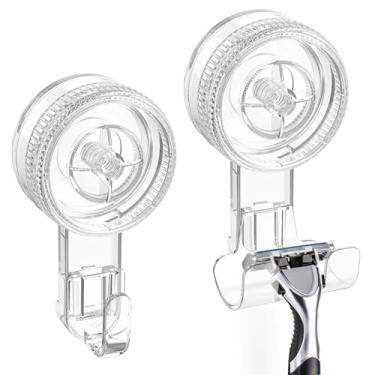 Imagem de LUXEAR Gancho para ventosa, pacote com 2 cabides de sucção de chuveiro, 1 gancho de chuveiro à prova d'água e 1 lâmina para banheiro