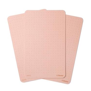 Imagem de Notsu Cartões coloridos pontilhados de 7,6 x 12,7 cm, 40 quilates | Cartões de índice de cores verticais em grade de bolinhas laranja com cantos arredondados, papel grosso premium 350 g/m²