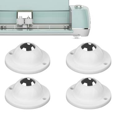 Imagem de 4 peças de mini rodízios para Cricut Maker/Explore Air, rolamentos autoadesivos de transferência de esferas de rotação de 360° Rodas de polia adesiva universais para Silhouette Cameo 4/Retrato 3