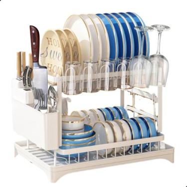 Imagem de Escorredor De Louça Em Aço Inox Com Drenagem Automática 360 Com 2 Níve