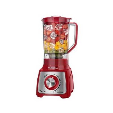 Imagem de Liquidificador Turbo Mondial Vermelho e Inox 1200W L-1200 RI