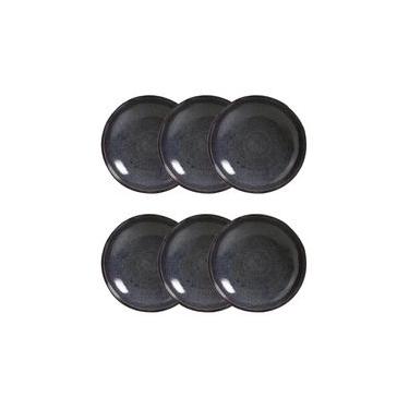 Imagem de Conjunto de Pratos Fundos Porto Brasil Bio Titanium Azul Escuro 1,1 litros - 6 Peças