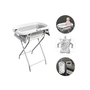 Imagem de Banheira Para Bebê Dobrável C/Suporte Wish Branco Maxi Baby