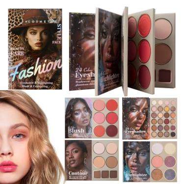 Imagem de Paleta De Maquiagem - Sombra Para Olhos Mate E Facil De Misturar - Paleta De Sombras Para Rosto Com Cores Pigmentadas - Para Mulheres Raparigas Presente Aniversário Natal Casamento