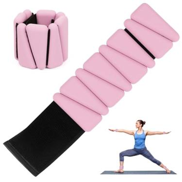Imagem de Conjunto de 2 pesos de pulso, pesos de tornozelo e pulso, pulseiras ajustáveis de silicone (500 g cada), adequado para mulheres e homens, adequado para ioga, pilates, dança, corrida, exercícios de