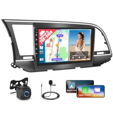 Imagem de Realdio Rádio veicular Android 15 2+64G para Hyundai Elantra 2016 2017 2018 sem fio CarPlay Android Auto, tela sensível ao toque de 9 polegadas, som automotivo com WiFi, GPS, Bluetooth, FM/RDS EQ 26UI