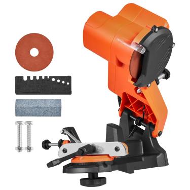 Imagem de VEVOR Afiador de motosserra elétrica, afiador de corrente de serra de bancada de 85 W 5000 RPM, ferramenta profissional de afiação de motosserra com 2 rebolos para madeira, madeira, jardinagem