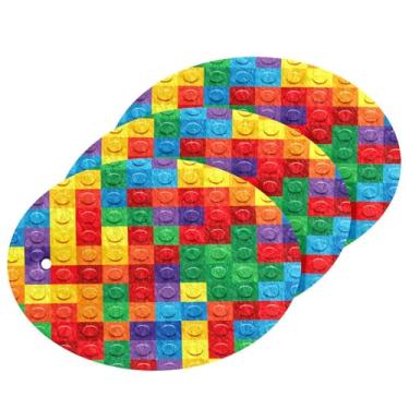 Imagem de Wassud Blocos coloridos esponja de polpa de madeira para pratos, pacote com 3 esponjas de cozinha para limpeza, esfregão resistente para panelas antiaderentes, esponjas de lavar louça para pia