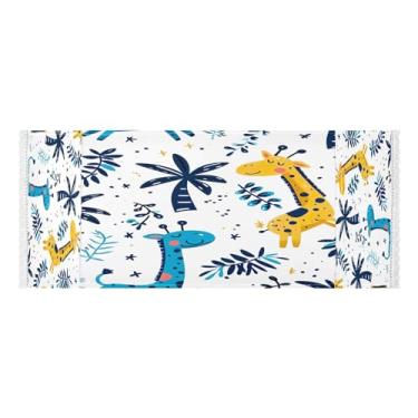 Imagem de Wassud Capas de lavadora e secadora de girafas e palmeiras, protetor de lavadora com sacos de armazenamento, capa de geladeira à prova de poeira com bolsos para lavanderia doméstica, cozinha, 120 x 55