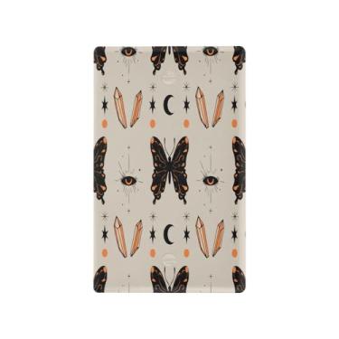Imagem de Wassud Black Butterflies Light Switch Cover Plate Decorativas para Tomadas Elétricas Placa de Parede em Branco 4,53 x 2,76 Polegadas