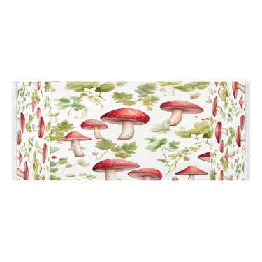 Imagem de Wassud Capas de lavadora e secadora de cogumelos vermelhos, protetor de lavadora com sacos de armazenamento, capa de geladeira à prova de poeira com bolsos para lavanderia doméstica, cozinha, 120 x 55