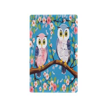 Imagem de Wassud Duas corujas fofas (2) placa de cobertura de interruptor de luz, capas de tomadas duplex, placa de parede, decoração de casa, sala de estar, quarto, decoração