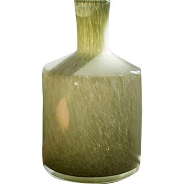 Imagem de YYBOES Vaso de vidro para decoração de vaso de flores, vaso de vitral de arte artesanal Nordic Morandi Arranjo de flores de calibres, ornamentos decorativos, moderno, translúcido, redondo, plantador