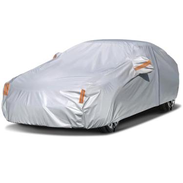 Imagem de NEVERLAND Capa de carro Sedan à prova d'água, resistente, proteção para todos os climas, neve, anti-UV, à prova de vento, ao ar livre, capa completa para carro adequada para automóveis BMW