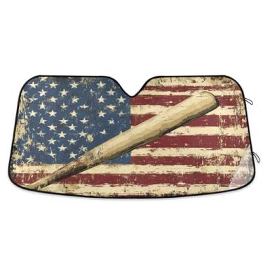 Imagem de CEBUGI Para-brisa para-sol para janela dianteira do carro, para-sol, viseira dobrável para caminhão, SUV, mantenha seu veículo fresco, taco de beisebol