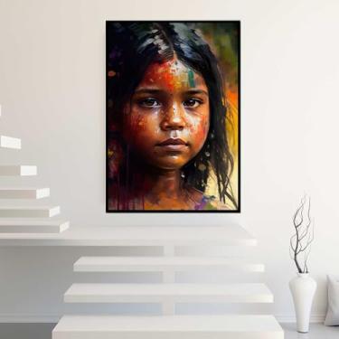 Imagem de Quadros Decorativos com Moldura Mulher Dourada Abstrato Salão Sala Quarto Kit Conjunto 2