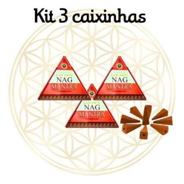 Imagem de KIT C/3 Incensos Golden Nag ConeCascata Sabor:Patchouli, Mantra