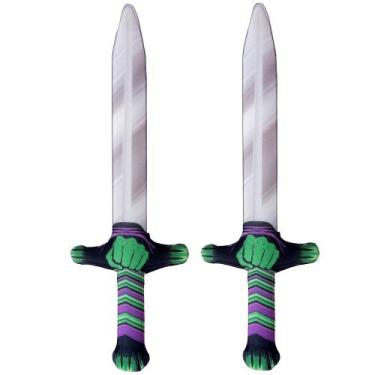 Imagem de Kit 2 Espadas Infantil Bomb Hero Verde Huk Revestido Tecido - Master T