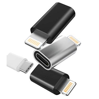 Imagem de Adaptador USB C fêmea para Lightning macho (pacote com 3) compatível com Apple para iPhone 13 12 11 Pro Max Mini X Xs XR Se 8 para iPad Air Type C cabo carregador conversor de porta cabo de