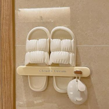 Imagem de Sapateira montada na parede com ventosas - Organizador de sapatos de banheiro sem perfuração com bandeja coletora para armazenamento atrás da porta