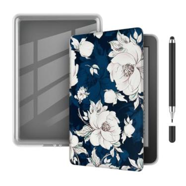 Imagem de Akacy Capa protetora dobrável transparente e macia com estampa pintada para Kindle Paperwhite 7.0 (Geração 2024, números de modelo SA568B e SA569P), capa leve (15)
