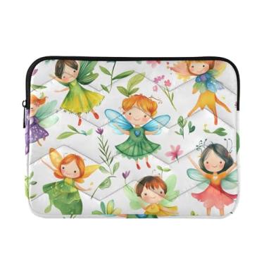 Imagem de Capa protetora acolchoada para laptop, fadas, branca, à prova de choque, capa protetora para notebook de 14 polegadas