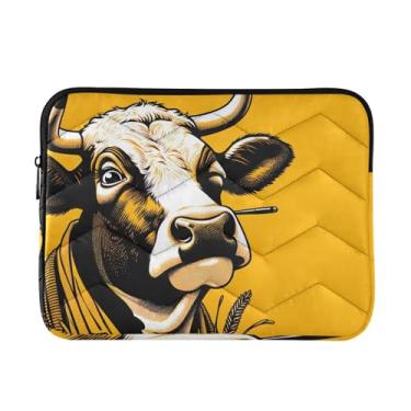 Imagem de Capa para laptop 13, 13,3, 14 polegadas divertida vaca leiteira pose legal à prova de choque capa protetora para notebook pasta capa de transporte