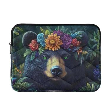 Imagem de Capa protetora acolchoada para laptop com coroa floral à prova de choque capa para notebook 13 polegadas