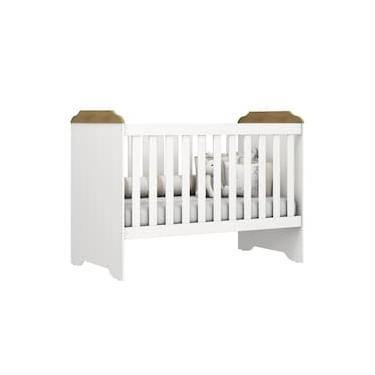 Imagem de Berço Mini Cama Carolina Baby Mel 3 em 1 com Suporte para Mosquiteiro e 133cm de Largura - Branco/Bétula