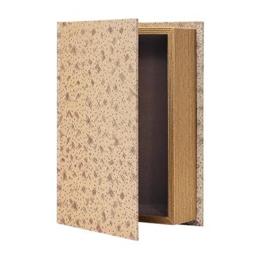 Imagem de PACOLO Caixas de livros decorativas, armazenamento de capa de madeira sintética para joias escondidas, dinheiro e dinheiro (lantejoulas douradas)
