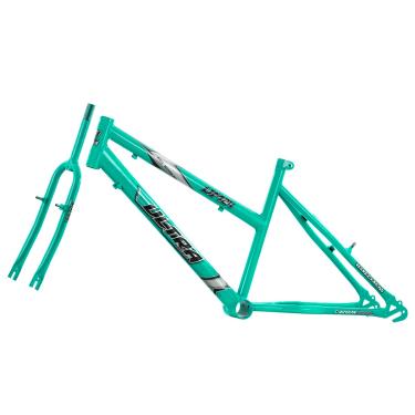 Imagem de Quadro Com Garfo em Aço Carbono Bicicleta Ultra Bike Aro 24 Verde Anis