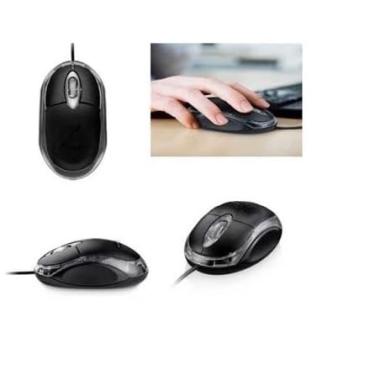 Imagem de Mouse Óptico com Fio – USB, Alta Precisão e Conforto – Ideal para Notebook, PC e Escritório