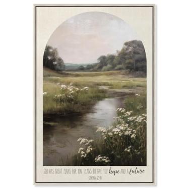 Imagem de God Has Great Plans Nature Canvas Print Jesus Wall Art por Art Remedy, moldura prata, 25 x 38 cm