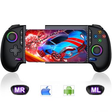 Imagem de Mobile Game Controller for iPhone/Android Handheld Gaming, Wireless Phone Gaming Controllers with (Programmable) /Hall Effect Joysticks & Analog Triggers/Adjustable Turbo for Steam Link, Call of Duty