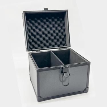 Imagem de OLISDCCMY Caixa de armazenamento de cartão de grau - caixa de cartão de liga de alumínio, adequada para bases de cartões colecionáveis PSA/BGS/CSG/MTG - com 2 compartimentos, pode armazenar 40 cartões