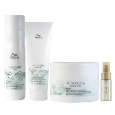 Imagem de Kit Wella Professionals Nutricurls - Shampoo e Condicionador e Máscara e Óleo-Unissex