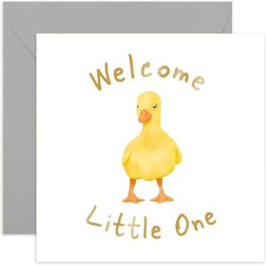 Imagem de Old English Co. New Baby Card Welcome Little One Duckling - Design dourado de parabéns bebê menino ou menina para mamãe e papai | Novos pais | Interior em branco e envelope incluídos