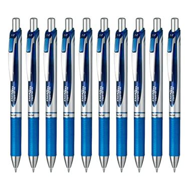Imagem de Pentel BL80-C 1.0 caneta esferográfica gel azul tinta EnerGel 10 canetas