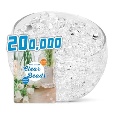 Imagem de ORIKASO 160.000 contas de gel de água transparente para centros de mesa, enchimento de vaso bronzeador para vela flutuante, decoração de Natal, centro de mesa de casamento, decorações florais, plantio