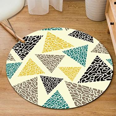 Imagem de Tapete circular redondo tapete de poliéster antiderrapante tapete de textura de mármore tapetes laváveis para quarto sala de estar cozinha, C, diâmetro 60 cm