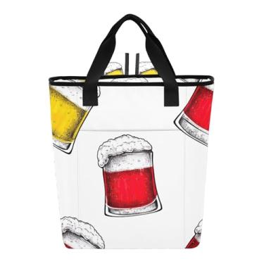 Imagem de Joitme Canecas vermelhas amarelas para refrigerar cerveja, 36 latas, bolsa térmica macia para mulheres e viagens