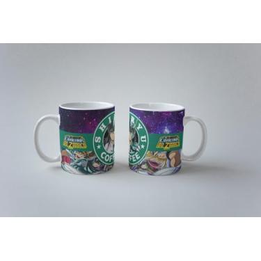 Imagem de Caneca Porcelana Os Cavaleiros do Zodíaco Cavaleiros de Bronze Todos Os Personagens 325ml (Shiryu)