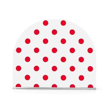 Imagem de Porta-guardanapos retrô brancos de bolinhas vermelhas, porta-guardanapos para banheiro, 1 pacote, suporte de acrílico antiderrapante