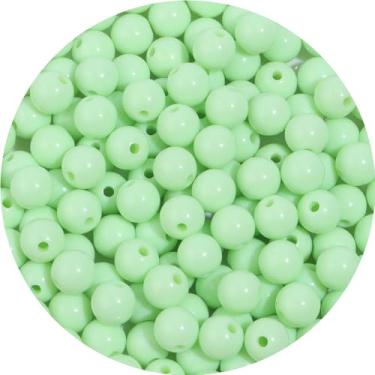 Imagem de 200 peças 10 mm contas redondas lisas de acrílico para artesanato contas espaçadoras com orifício para pulseira faça você mesmo, colar, brincos, chaveiro, feminino, suprimentos para fabricação de