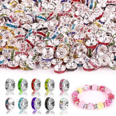 Imagem de 400 contas espaçadoras - contas para canetas com contas, contas focais para canetas com contas, chaveiros pulseiras artesanais - contas espaçadoras de 8 mm