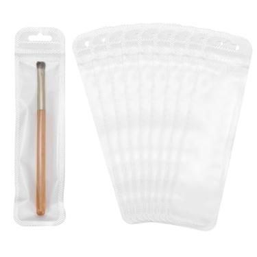 Imagem de PATIKIL Sacos plásticos longos de joias 11,4 cm x 18,5 cm, 100 peças, bolsa com zíper autovedável transparente e reutilizável com orifício para pendurar para colares, embalagem de caneta, transporte