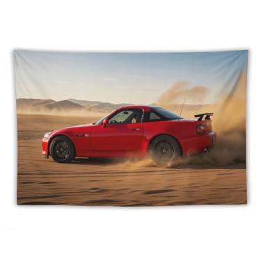 Imagem de HouLaiZhe JDM Tapeçaria de carro Desert Drift S2000 Jdm carro esportivo pendurado na parede quarto decoração de casa tapeçarias estética piquenique decoração de parede arte de parede para dormitório