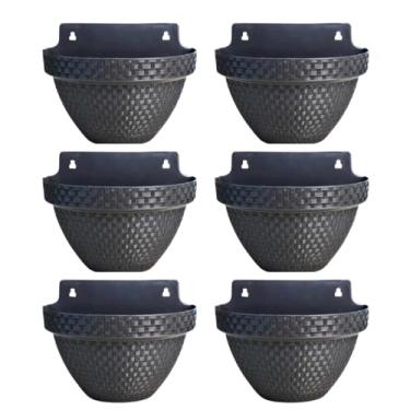 Imagem de Kit 6 Vaso Meia Lua Preto 3 Litros Elegante para Casa Jardinagem