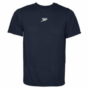 Imagem de Camiseta Masculina Manga Curta, Speedo, Essential Interlock, Poliéster com Fastdry, Tamanho Adulto, tamanho M - Marinho
